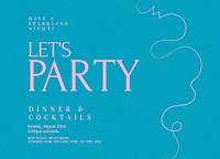Dinner party invitation card template, editable design psd