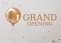 Grand opening invitation card template, editable design vector
