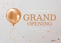 Grand opening invitation card template, editable design psd