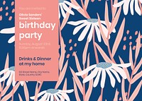 Birthday party invitation card template, editable design vector