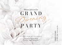 Grand opening invitation card template, editable design psd