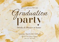 Graduation party invitation card template, editable design vector