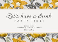 Spring party invitation card template, editable design vector