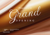 Grand opening invitation card template, editable design vector