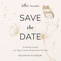 Wedding RSVP Instagram post template, editable text vector