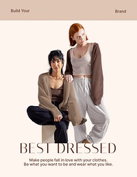 Women's loungewear flyer editable template, fashion ad psd