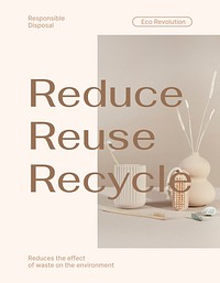 Sustainable business flyer editable template, recycle campaign psd