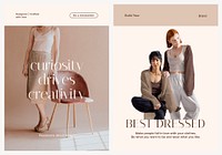 Women's fashion poster editable template, aesthetic dual set psd