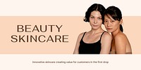 Beauty, skincare Twitter post template, business ad vector