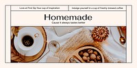 Homemade coffee Twitter post template, cozy aesthetic vector