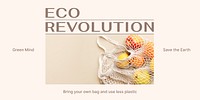 Eco revolution Twitter post template, sustainable business ad vector