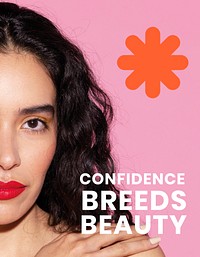 Confidence breeds beauty flyer template vector