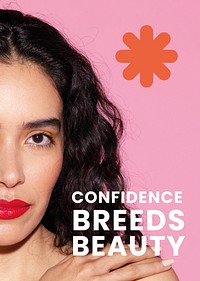 Confidence breeds beauty poster template psd