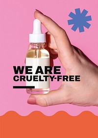 Cruelty-free skincare poster editable template, business ad psd