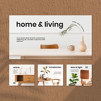 Vintage home and living social media template set