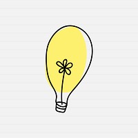 Glowing doodle light bulb in minimal style