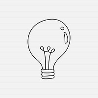Doodle light bulb in minimal style