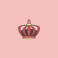 Red luxurious geometric crown design vector
