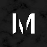 Capital letter M modern typography vector