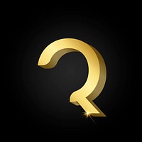 Capital letter Q metallic gold typography vector