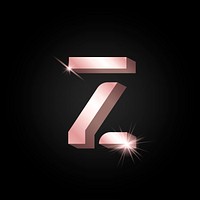 Capital letter Z metallic rose gold typography vector