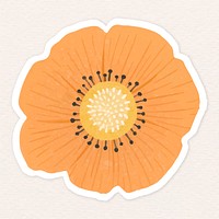 Orange flower sticker illustration