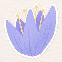 Purple flower sticker illustration