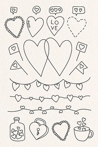 Hand drawn love and valentine&#39;s day doodle vector collection