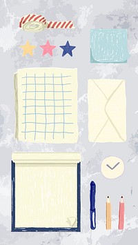 Blank stationery set mobile phone wallpaper vector