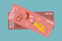 Oktoberfest day pass ticket vector set