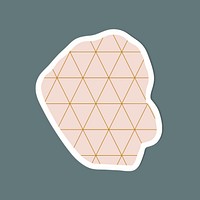 Gold triangle pattern on pink badge vector