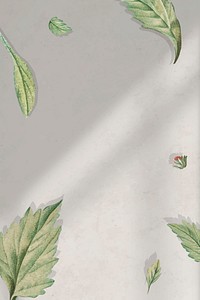 Foliage pattern frame on beige background vector