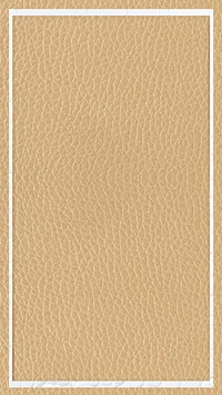 White frame on beige leather textured mobile screen template vector