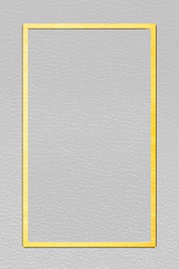 Gold frame on gray leather background vector