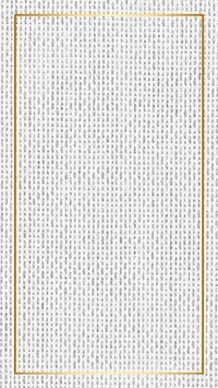Gold frame on white hessian texture mobile screen template vector