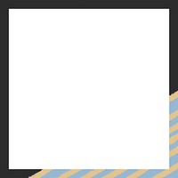 Square white frame on hand-drawn stripes patterned background vector