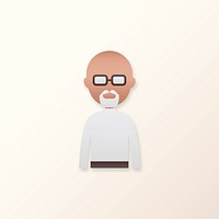 Senior man with white beard avatar illustration