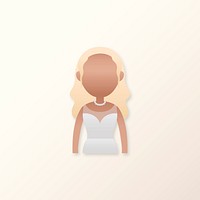 Woman in evening dress avatar illustration