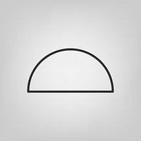 Stroke semicircle geometric shape vector
