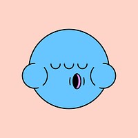 Funky blue monster frog emoji sticker 