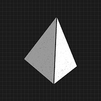 Gray 3D tetrahedron on a black background vector 