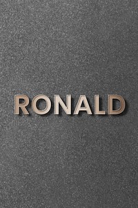 Ronald typography in gold design element vector