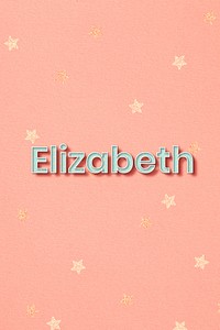 Elizabeth feminine word art typography vector