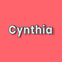 Cynthia name halftone vector word typography