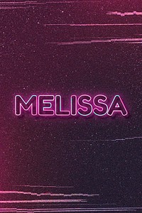 Melissa word art vector neon typography