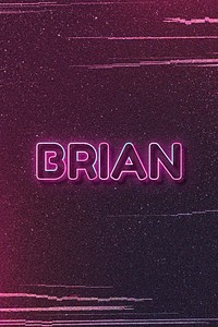 Brian word art vector neon typography