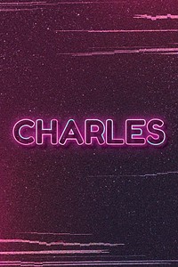 Charles word art vector neon typography