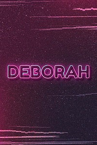 Deborah word art vector neon typography