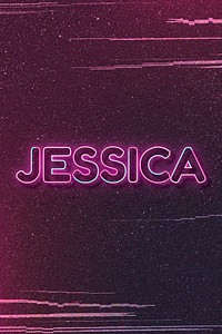 Jessica word art vector neon typography