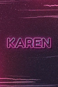 Karen word art vector neon typography